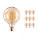 Flerpack 10x Noxion PRO LED Globe Classic Filament G125 E27 8W 822 Amber | Extra Varm Vit - Dimbar - Ersättare 60W