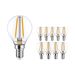 Multipack 10x Noxion Lucent Filament LED Lustre 4.5W 827 P45 E14 Clear | Dimmable - Replacer for 40W