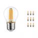 Flerpack 10x Noxion Lucent Filament LED Lustre 4.5W 827 P45 E27 Klar | Dimbar - Extra Varm Vit - Ersättare 40W