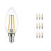 Flerpack 10x Noxion Lucent Filament LED Kronljus 2.5W 827 B35 E14 Klar | Dimbar - Extra Varm Vit - Ersättare 25W
