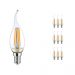 Flerpack 10x Noxion Lucent Filament LED Kronljus 4.5W 827 BA35 E14 Klar | Dimbar - Extra Varm Vit - Ersättare 40W