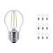 Mehrfachpackung 10x Philips Classic LEDlustre E27 P45 2.7W 827 Klar | Dimmbar - Ersatz für 25W