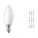 Multipack 10x Philips Classic LEDcandle E14 B35 2.2W 827 Matt | Replacer for 25W