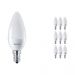 Multipack 10x Philips CorePro LEDcandle E14 B38 7W 827 Matt | Replacer for 60W
