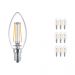 Multipack 10x Philips Classic LEDcandle E14 B35 4.3W 827 Clear | Replacer for 40W