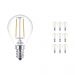 Multipack 10x Philips Classic LEDluster E14 P45 2W 827 Clear | Replacer for 25W