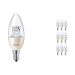 Lot 10x Philips LEDcandle E14 B40 8W 827 Claire (MASTER) | DimTone Dimmable - Équivalent 60W