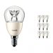 Multipack 10x Philips LEDluster E14 P48 4W 827 Clear (MASTER) | DimTone Dimmable - Replaces 25W