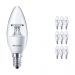 Mehrfachpackung 10x Philips CorePro LEDcandle E14 B35 4W 827 Klar | Ersatz für 25W