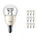 Multipack 10x Philips LEDluster E14 P48 6W 827 Clear (MASTER) | DimTone Dimmable - Replaces 40W