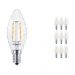 Multipack 10x Philips Classic LEDcandle E14 ST35 2.5W 827 Clear | Replaces 25W