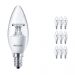 Multipack 10x Philips CorePro LEDcandle E14 B35 5.5W 827 Clear | Replaces 40W