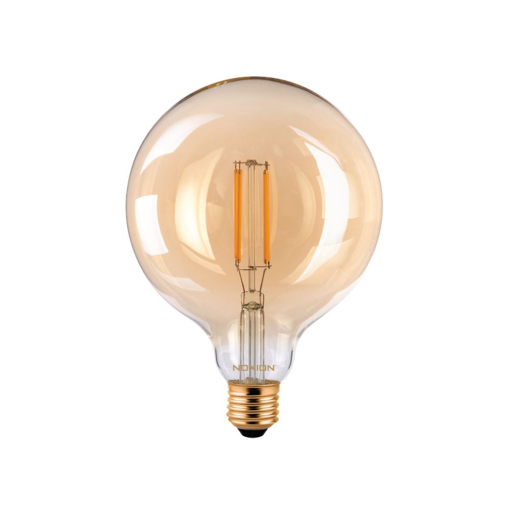 Noxion PRO LED Globe Classic Filament G125 E27 8W 822 Amber | Extra Varm Vit - Dimbar - Ersättare 60W Noxion PRO LED Globe Classic Filament G125 E27 8W 822 Amber | Extra Varm Vit - Dimbar - Ersättare 60W