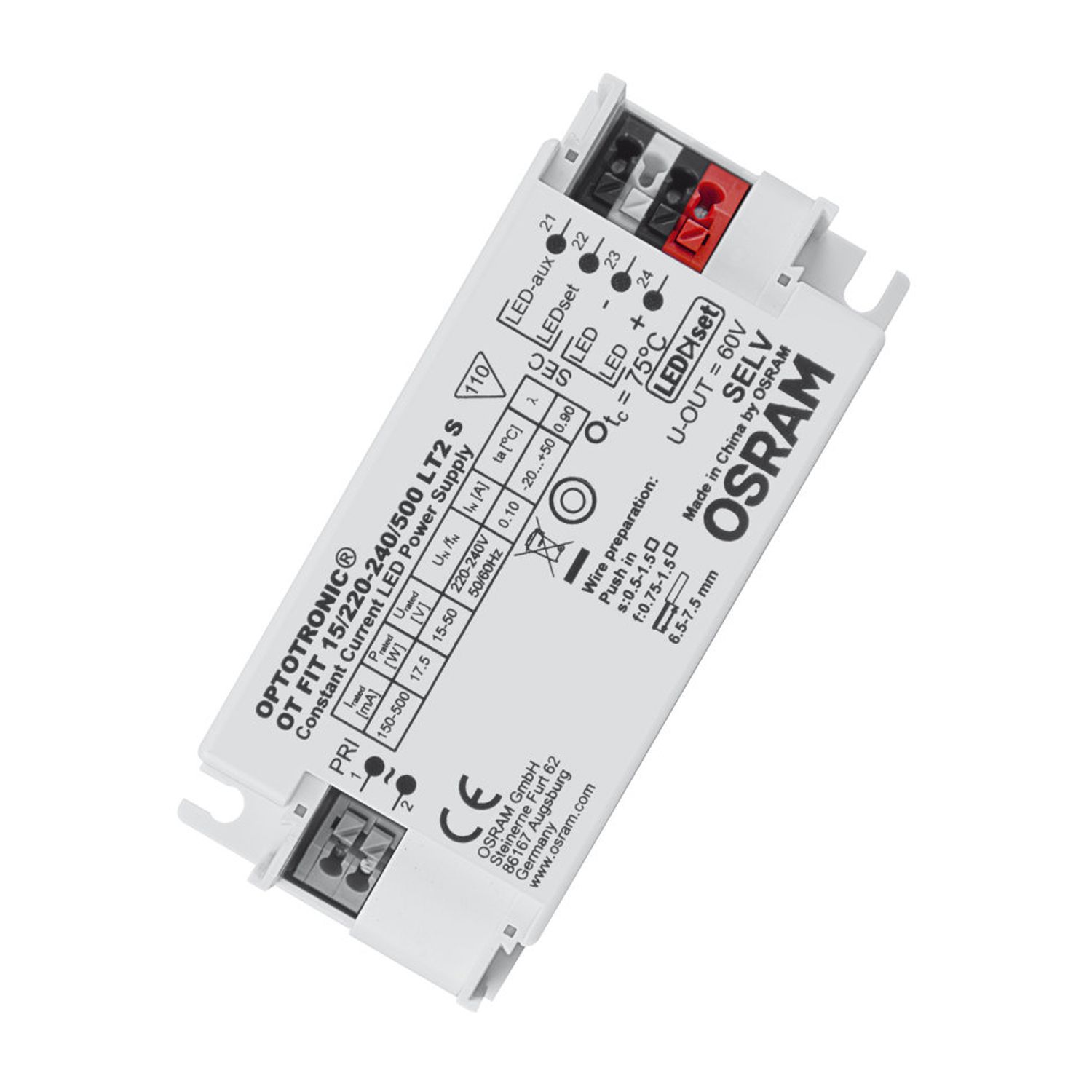 Osram LED Driver OPTOTRONIC 15/220-240/500 LT2 S Osram LED Driver OPTOTRONIC 15/220-240/500 LT2 S