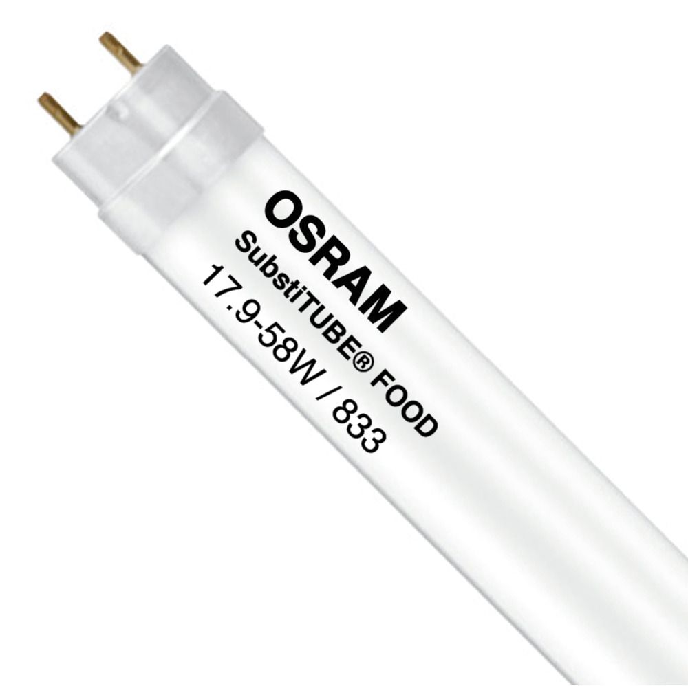 Osram SubstiTUBE EM Food T8 17.9W 833 150cm | Varm Vit - Ersättare 58W Osram SubstiTUBE EM Food T8 17.9W 833 150cm | Varm Vit - Ersättare 58W