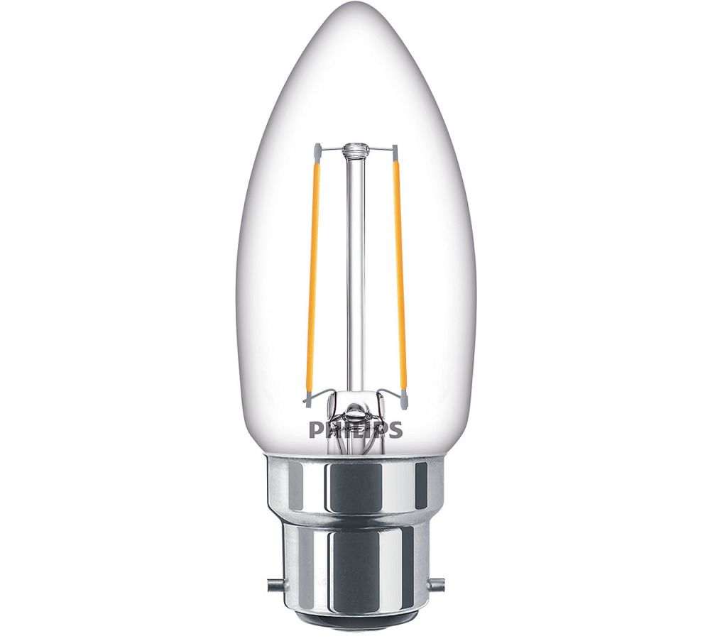 Philips Classic LEDcandle B22 B35 2W 827 Helder | Extra Warm Wit - Vervangt 25W Philips Classic LEDcandle B22 B35 2W 827 Helder | Extra Warm Wit - Vervangt 25W