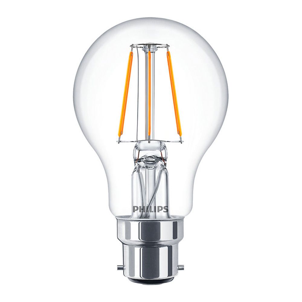 Philips Classic LEDbulb B22 A60 4W 827 Clear | Extra Warm White - Replaces 40W Philips Classic LEDbulb B22 A60 4W 827 Clear | Extra Warm White - Replaces 40W