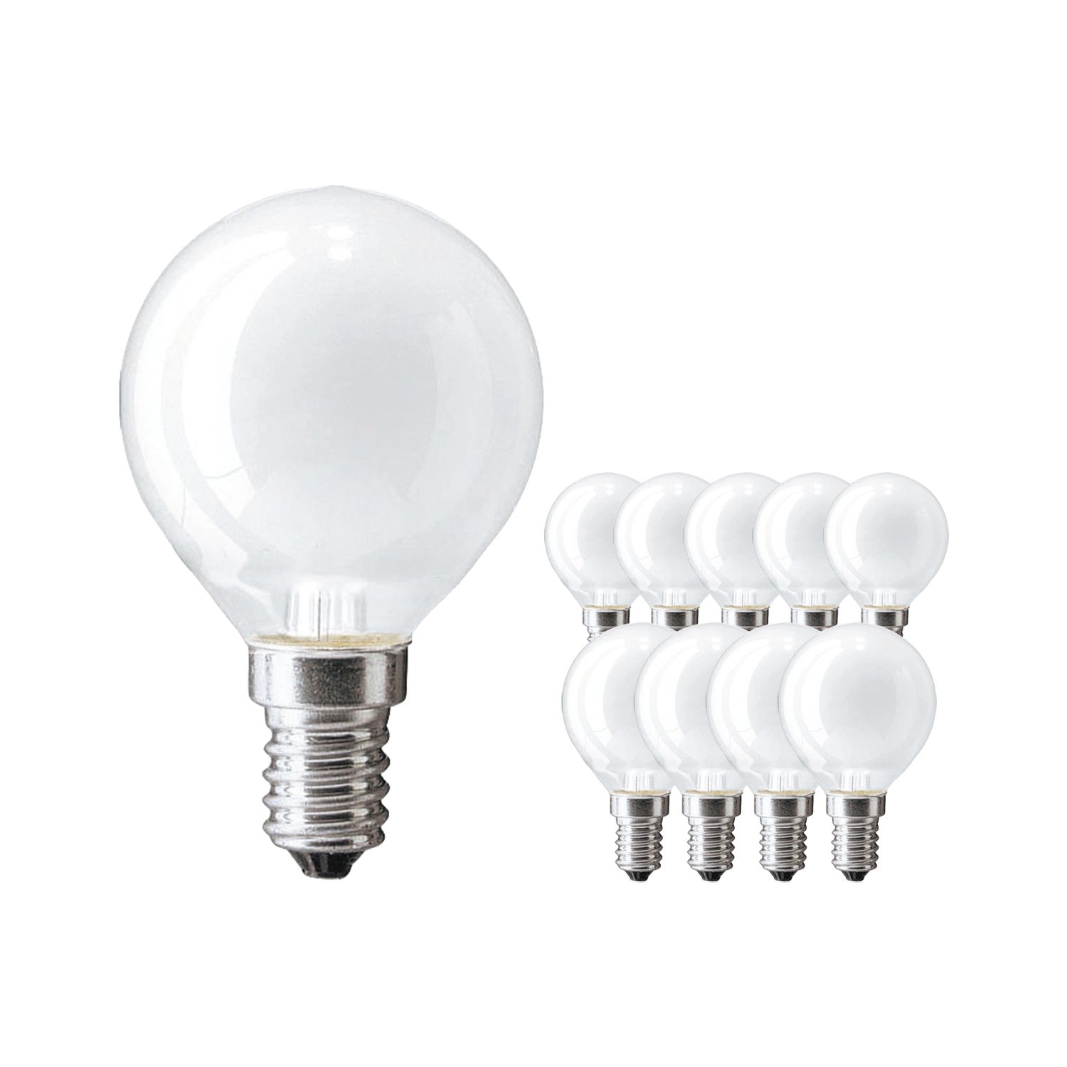 Multipack 10x Standard Incandescent Bulb Frosted P45 E14 60W 230V Multipack 10x Standard Incandescent Bulb Frosted P45 E14 60W 230V