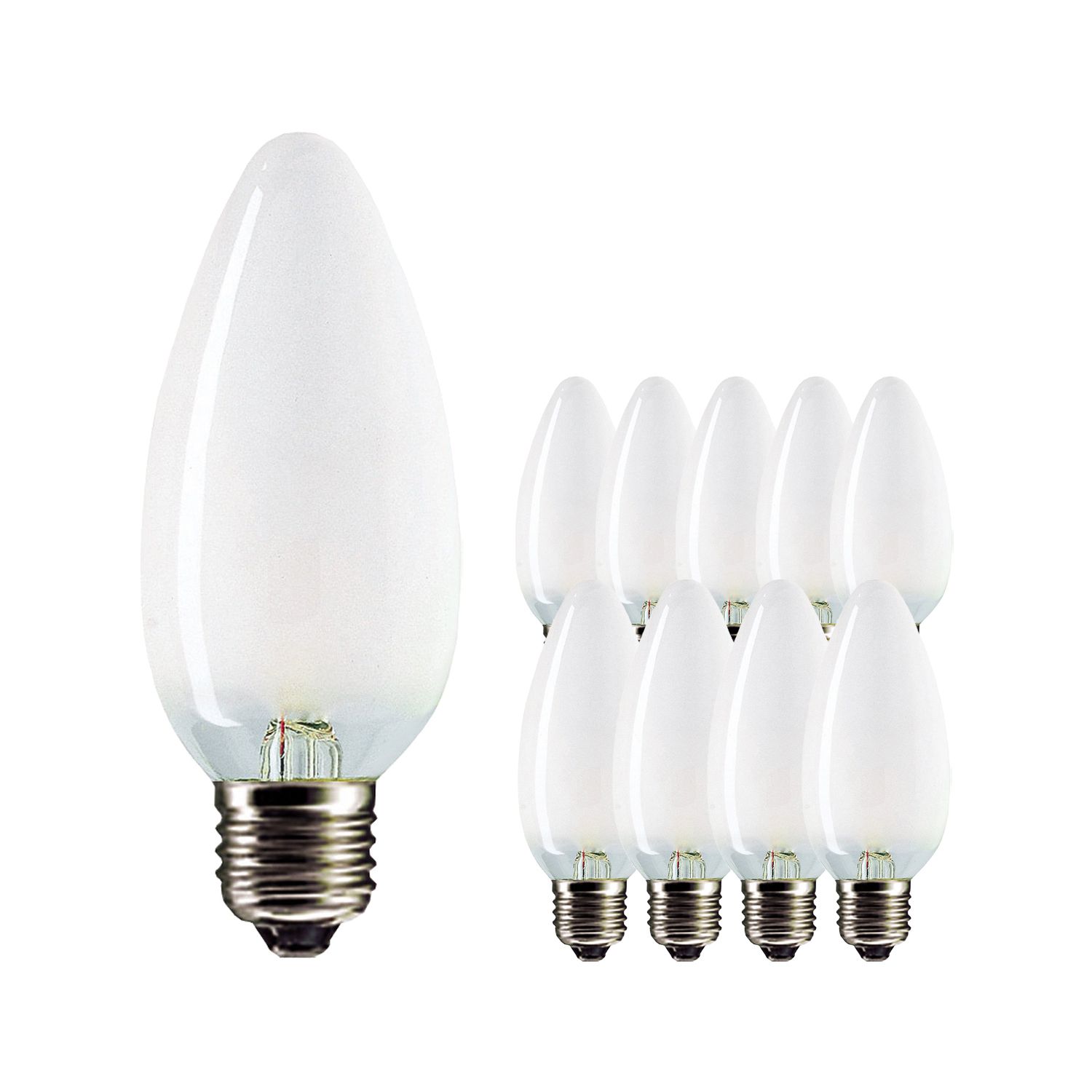 Multipack 10x Standaard Gloeilamp Kaars Mat B35 E27 25W 230V Multipack 10x Standaard Gloeilamp Kaars Mat B35 E27 25W 230V