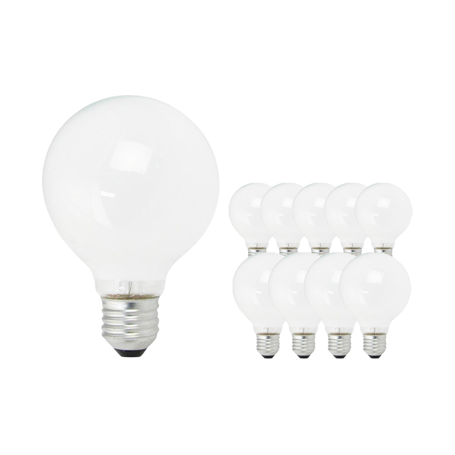 Multipack 10x Standaard Gloeilamp Globe Opal E27 G80 100W 230V Multipack 10x Standaard Gloeilamp Globe Opal E27 G80 100W 230V