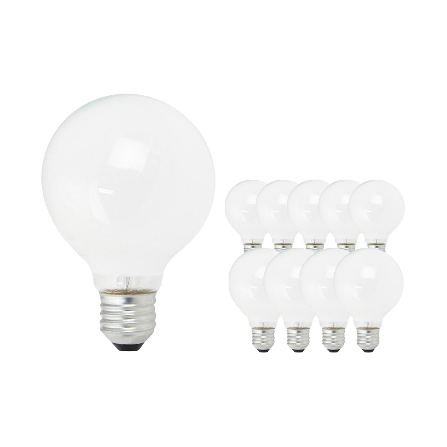 Multipack 10x Estándar Bombilla incandescente Globe ópalo E27 G120 40W 230V Multipack 10x Estándar Bombilla incandescente Globe ópalo E27 G120 40W 230V