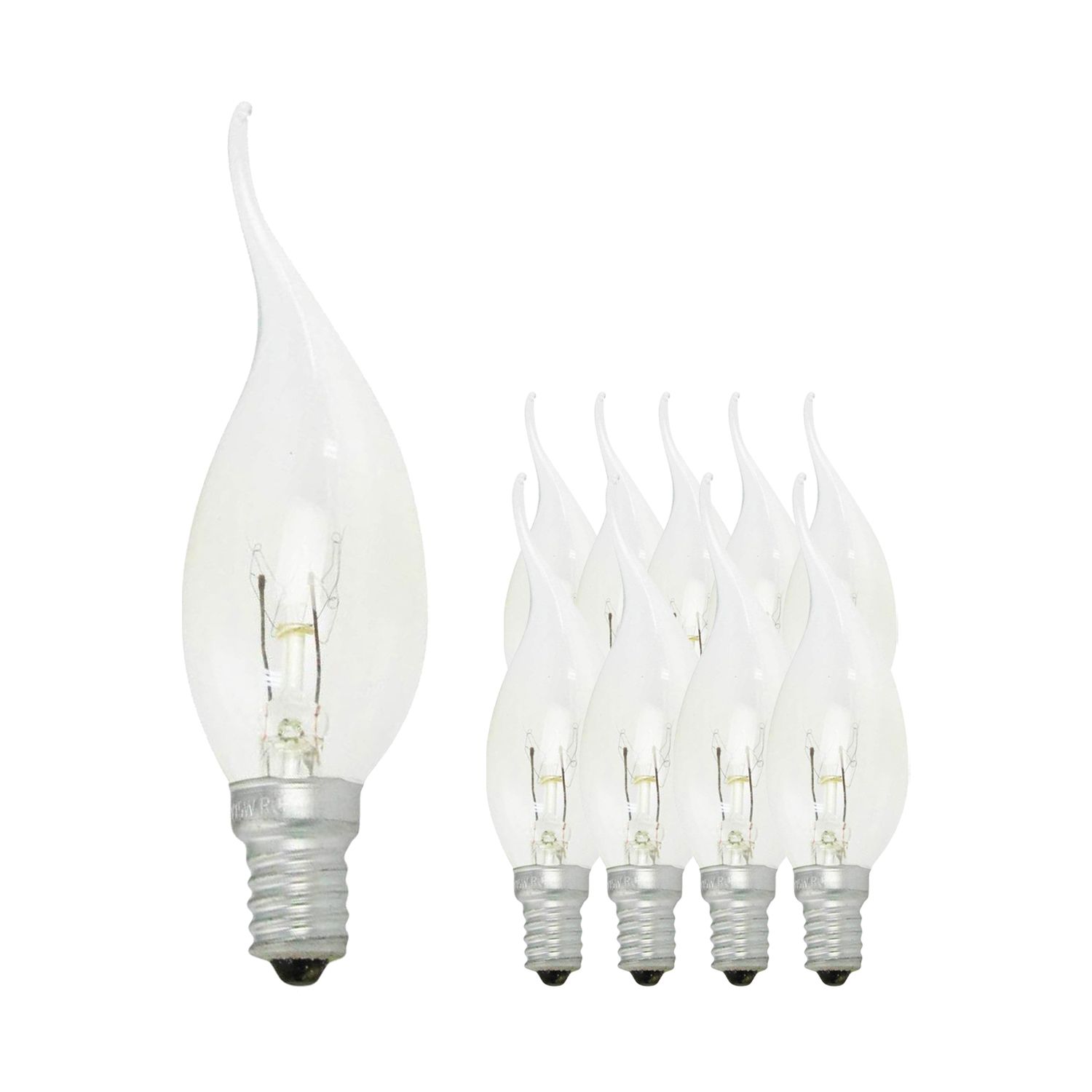 Multipack 10x Standaard Gloeilamp Flame Helder BA35 E14 25W 230V Multipack 10x Standaard Gloeilamp Flame Helder BA35 E14 25W 230V
