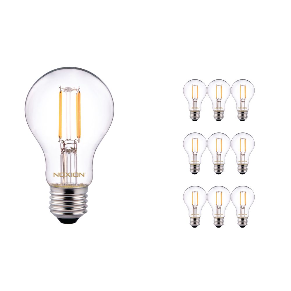 Fordelspakke 10x Noxion Lucent Classic LED filament A60 E27 5W 822-827 klar | dæmpbar - ekstra varm hvid - erstatter 40W Fordelspakke 10x Noxion Lucent Classic LED filament A60 E27 5W 822-827 klar | dæmpbar - ekstra varm hvid - erstatter 40W