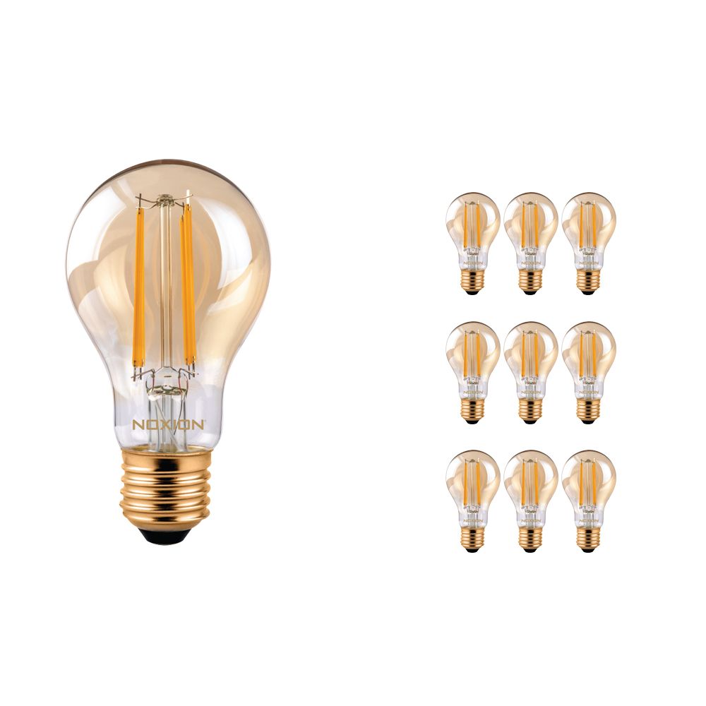 Multipack 10x Noxion Lucent Classic LED Gloeilamp A60 E27 8W 822 Helder | Dimbaar - Vervanger voor 50W Multipack 10x Noxion Lucent Classic LED Gloeilamp A60 E27 8W 822 Helder | Dimbaar - Vervanger voor 50W