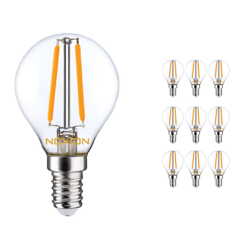 Flerpack 10x Noxion Lucent LED Lustre E14 2.5W 827 Filament | Dimbar - Extra Varm Vit - Ersättare 25W Flerpack 10x Noxion Lucent LED Lustre E14 2.5W 827 Filament | Dimbar - Extra Varm Vit - Ersättare 25W