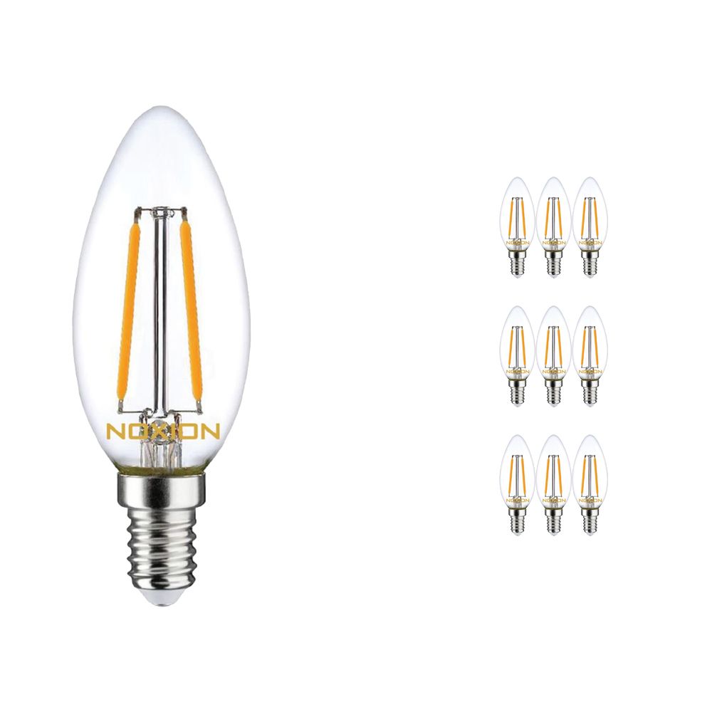 Multipack 10x Noxion Lucent Gloeilamp LED Kaars 2.5W 827 B35 E14 Helder | Dimbaar - Vervanger voor 25W Multipack 10x Noxion Lucent Gloeilamp LED Kaars 2.5W 827 B35 E14 Helder | Dimbaar - Vervanger voor 25W
