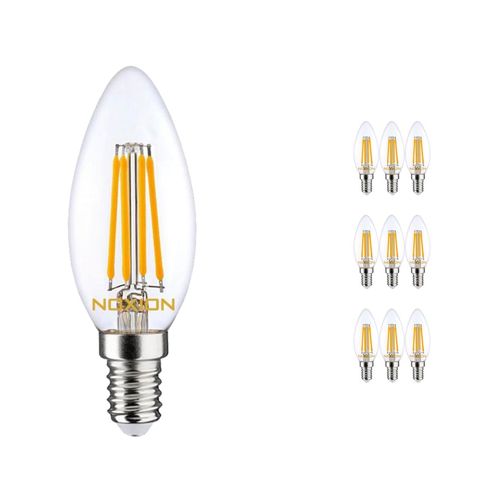 Opakowanie 10x Noxion Lucent Włókno LED świeca 4.5W 827 B35 E14 Przezroczysty | Ściemnianie - Bardzo Ciepła Biel - Zamienne 40W Opakowanie 10x Noxion Lucent Włókno LED świeca 4.5W 827 B35 E14 Przezroczysty | Ściemnianie - Bardzo Ciepła Biel - Zamienne 40W