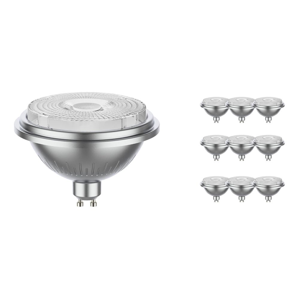 Multipack 10x Noxion LEDspot AR111 GU10 7.5W 927 40D 530lm | Dimmable - Extra Warm White - Replaces 50W Multipack 10x Noxion LEDspot AR111 GU10 7.5W 927 40D 530lm | Dimmable - Extra Warm White - Replaces 50W