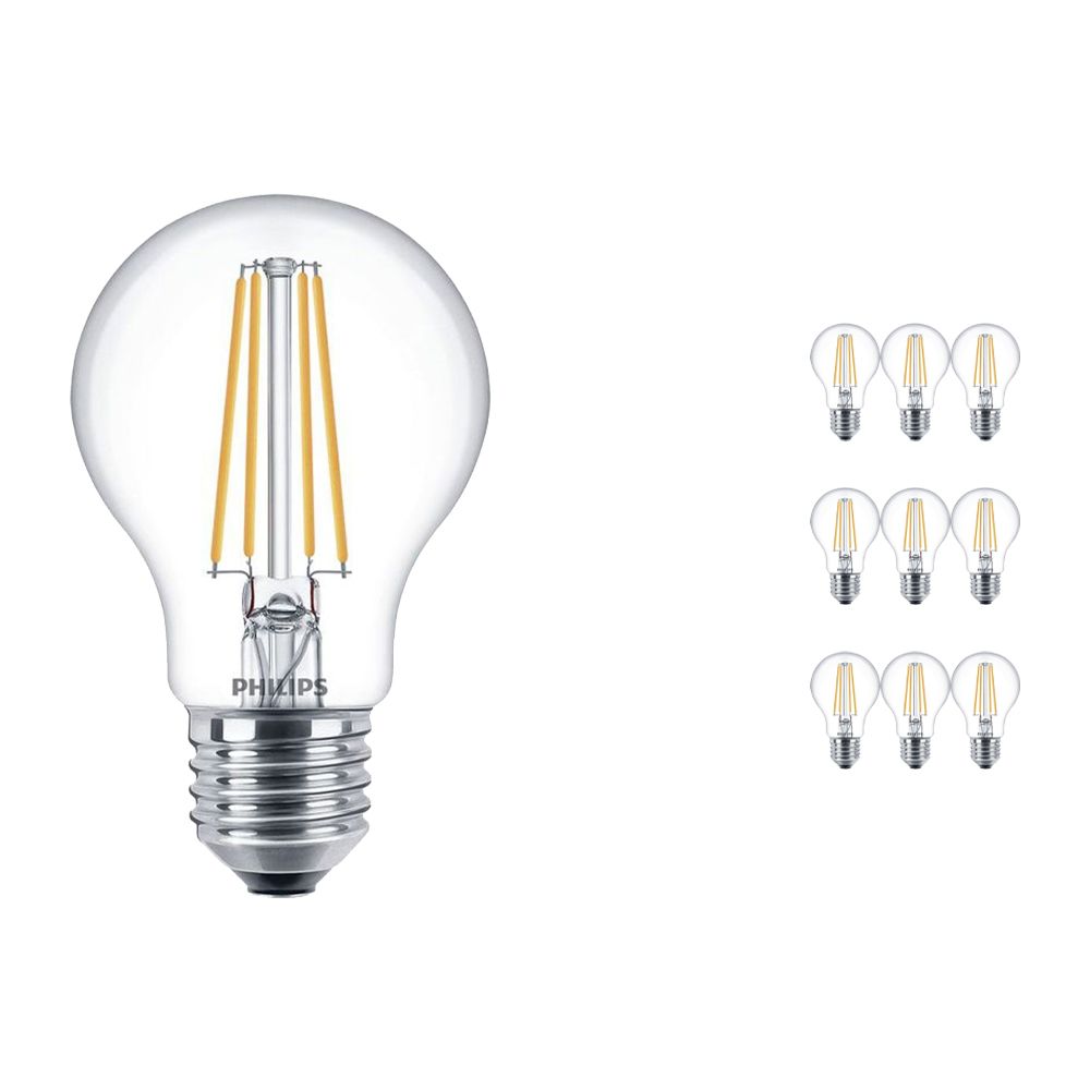 Voordeelpak 10x Philips Classic LEDbulb E27 A60 7W 827 Helder | Vervanger voor 60W Voordeelpak 10x Philips Classic LEDbulb E27 A60 7W 827 Helder | Vervanger voor 60W