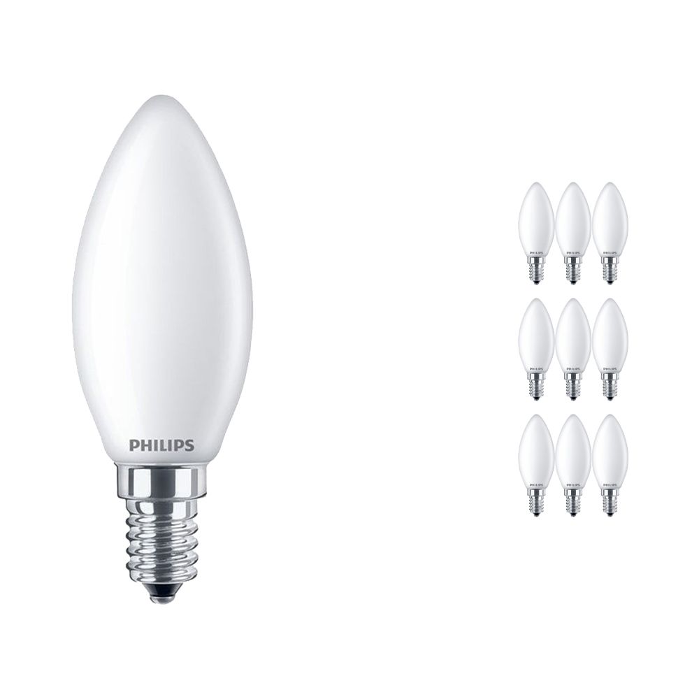 Voordeelpak 10x Philips Classic LEDcandle E14 B35 2.2W 827 Mat | Vervanger voor 25W Voordeelpak 10x Philips Classic LEDcandle E14 B35 2.2W 827 Mat | Vervanger voor 25W