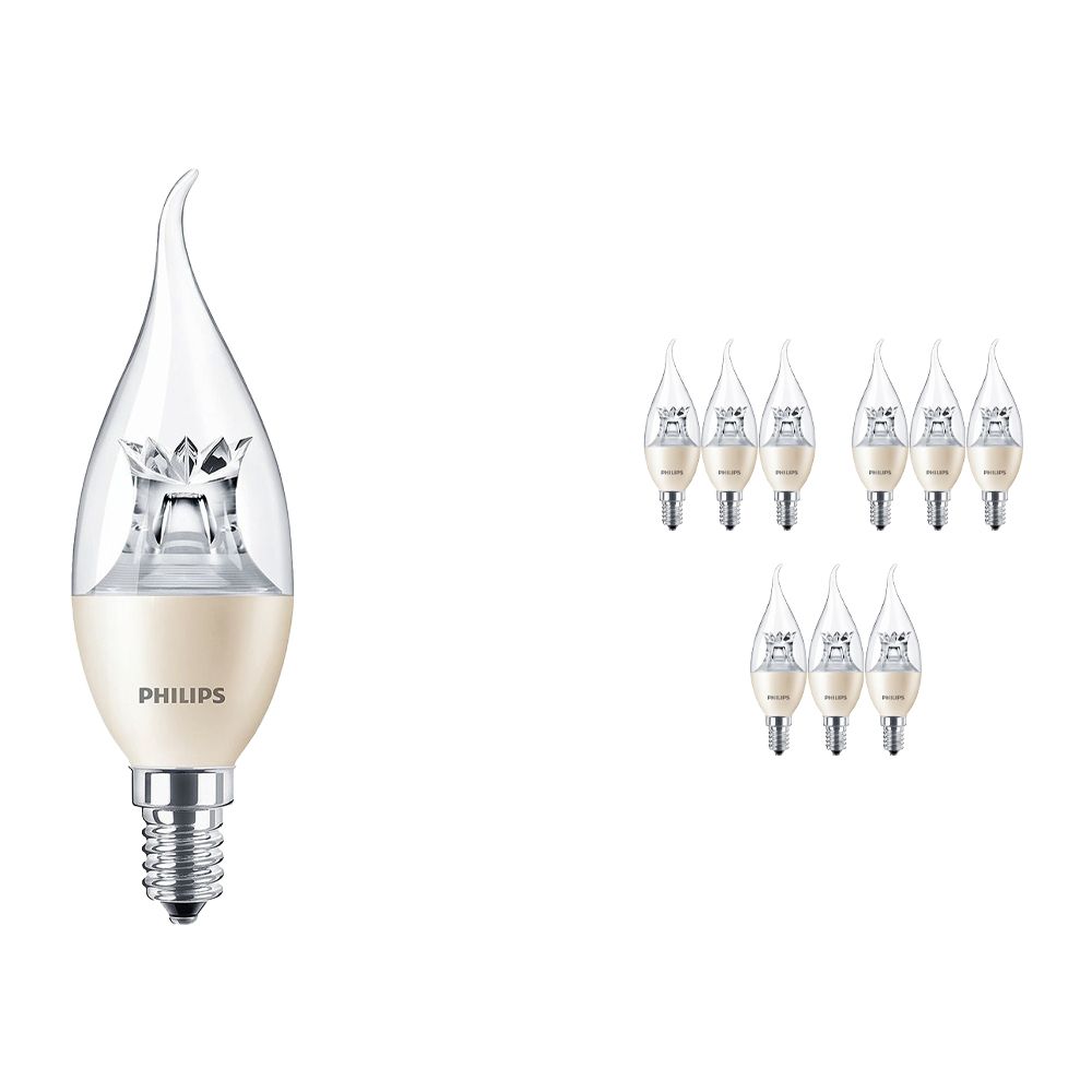 Mehrfachpackung 10x Philips LEDcandle E14 BA38 4W 827 (MASTER) | DimTone Dimmbar - Ersatz für 25W Mehrfachpackung 10x Philips LEDcandle E14 BA38 4W 827 (MASTER) | DimTone Dimmbar - Ersatz für 25W