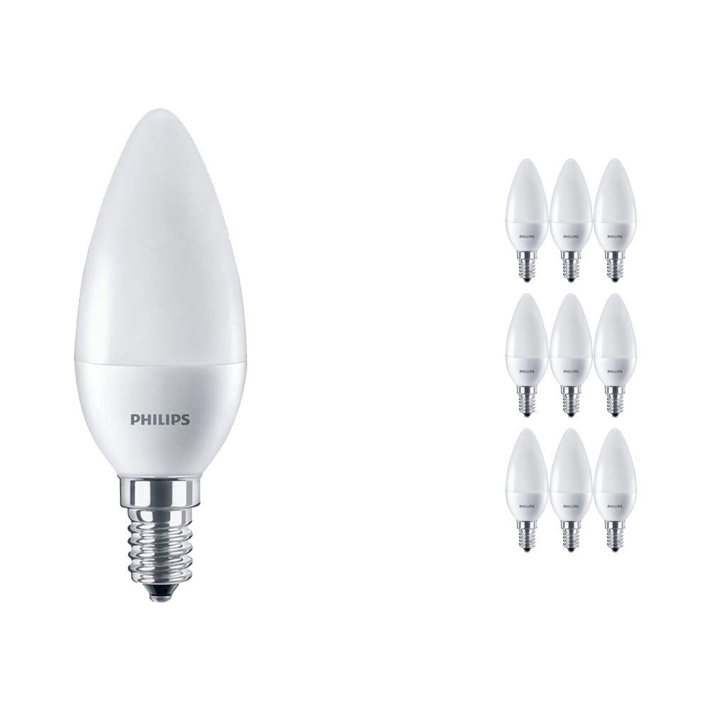 Voordeelpak 10x Philips CorePro LEDcandle E14 B38 7W 827 Mat | Vervanger voor 60W Voordeelpak 10x Philips CorePro LEDcandle E14 B38 7W 827 Mat | Vervanger voor 60W