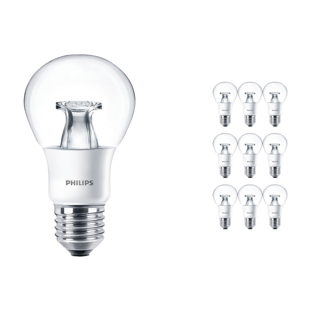 Multipack 10x Philips LEDbulb E27 A60 6W 827 Clear (MASTER) | DimTone Dimmable - Replaces 40W Multipack 10x Philips LEDbulb E27 A60 6W 827 Clear (MASTER) | DimTone Dimmable - Replaces 40W