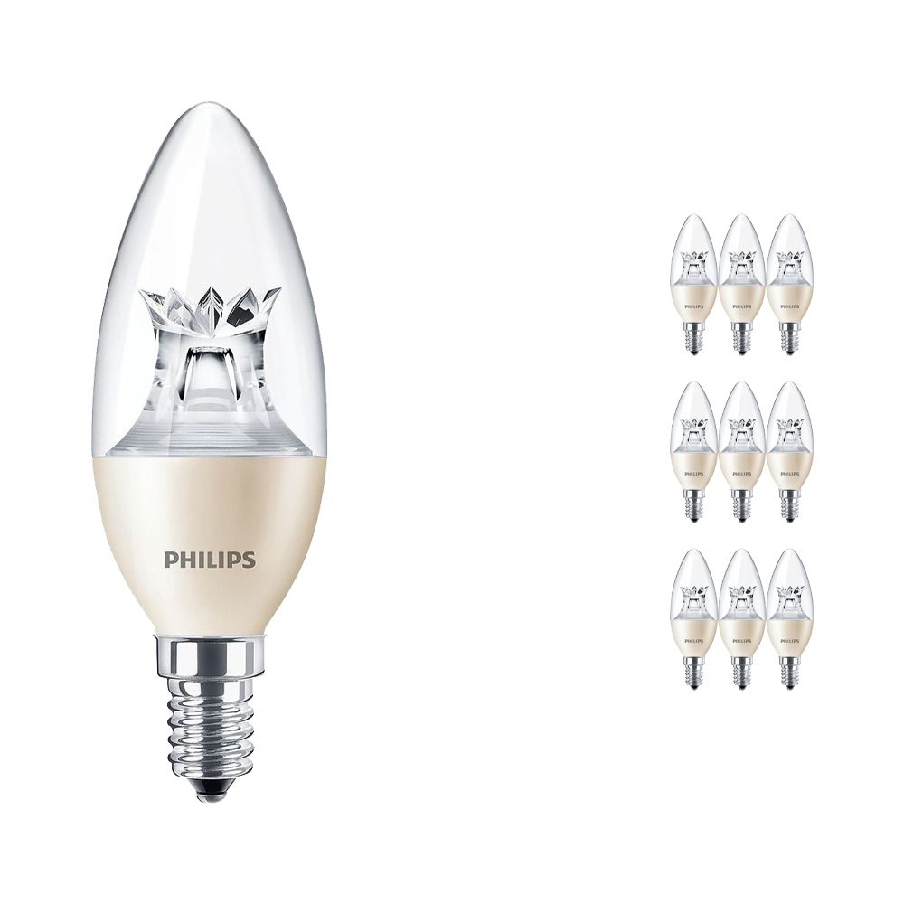 Mehrfachpackung 10x Philips LEDcandle E14 B38 6W 827 (MASTER) | DimTone Dimmbar - Ersatz für 40W Mehrfachpackung 10x Philips LEDcandle E14 B38 6W 827 (MASTER) | DimTone Dimmbar - Ersatz für 40W
