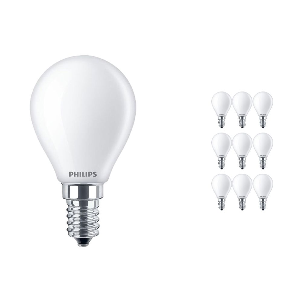 Voordeelpak 10x Philips Klassiek LEDlustre E14 P45 2.2W 827 Mat | Vervangt 25W Voordeelpak 10x Philips Klassiek LEDlustre E14 P45 2.2W 827 Mat | Vervangt 25W