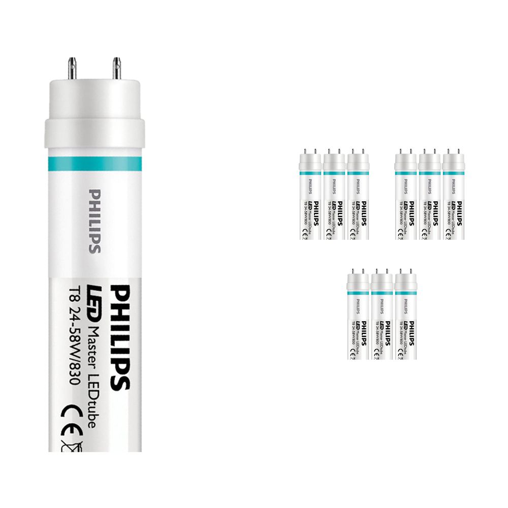 Voordeelpak 10x Philips LEDtube EM UO 24W 830 150cm (MASTER Waarde) | Warm Wit - incl. LED Starter - Vervangt 58W Voordeelpak 10x Philips LEDtube EM UO 24W 830 150cm (MASTER Waarde) | Warm Wit - incl. LED Starter - Vervangt 58W