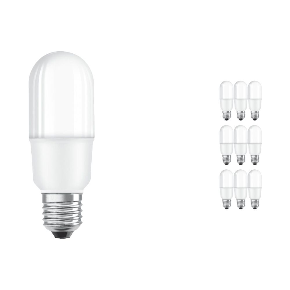 Voordeelpak 10x Osram Parathom Retrofit Klassiek E27 Stick 10W 827 Mat | Zeer Warm Wit - Vervangt 75W Voordeelpak 10x Osram Parathom Retrofit Klassiek E27 Stick 10W 827 Mat | Zeer Warm Wit - Vervangt 75W