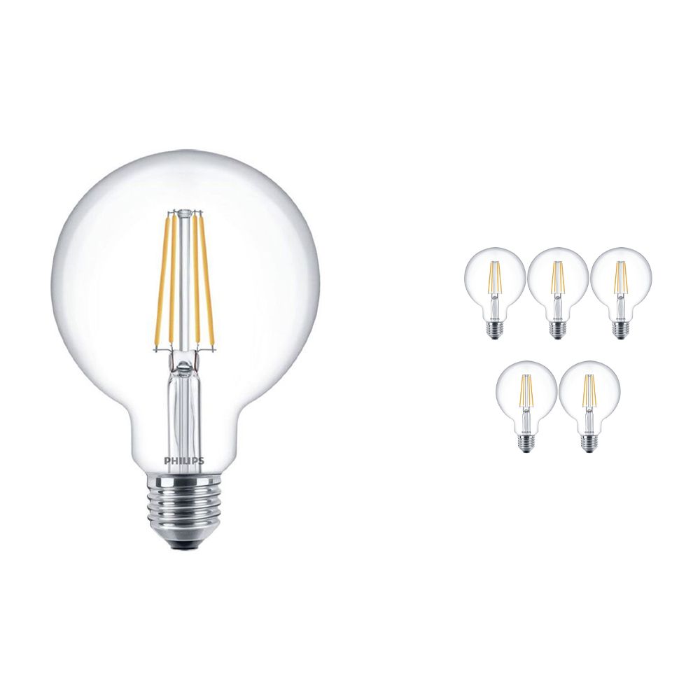 Mehrfachpackung 6x Philips klassisch LEDglobe E27 G93 7W 827 Klar | Ersatz für 60W Mehrfachpackung 6x Philips klassisch LEDglobe E27 G93 7W 827 Klar | Ersatz für 60W