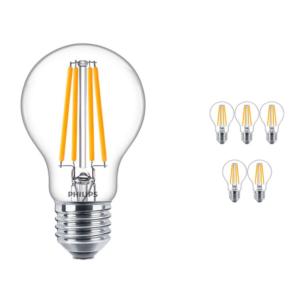 Mehrfachpackung 6x Philips klassisch LEDbulb E27 A60 10.5 827 Fadenlampe | Extra Warmweiß - Ersatz für 100W Mehrfachpackung 6x Philips klassisch LEDbulb E27 A60 10.5 827 Fadenlampe | Extra Warmweiß - Ersatz für 100W