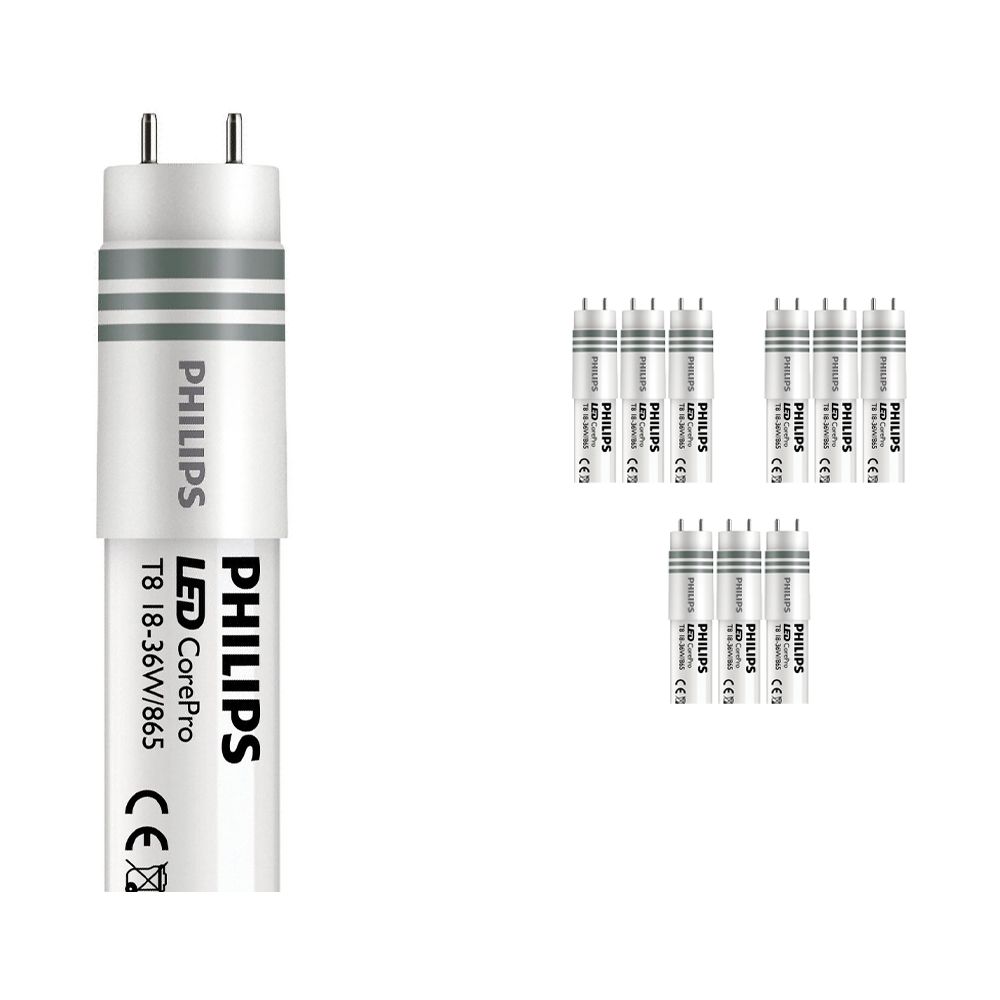 Voordeelpak 10x Philips CorePro LEDtube UN HO 18W 865 120cm | Daglicht - Vervangt 36W Voordeelpak 10x Philips CorePro LEDtube UN HO 18W 865 120cm | Daglicht - Vervangt 36W