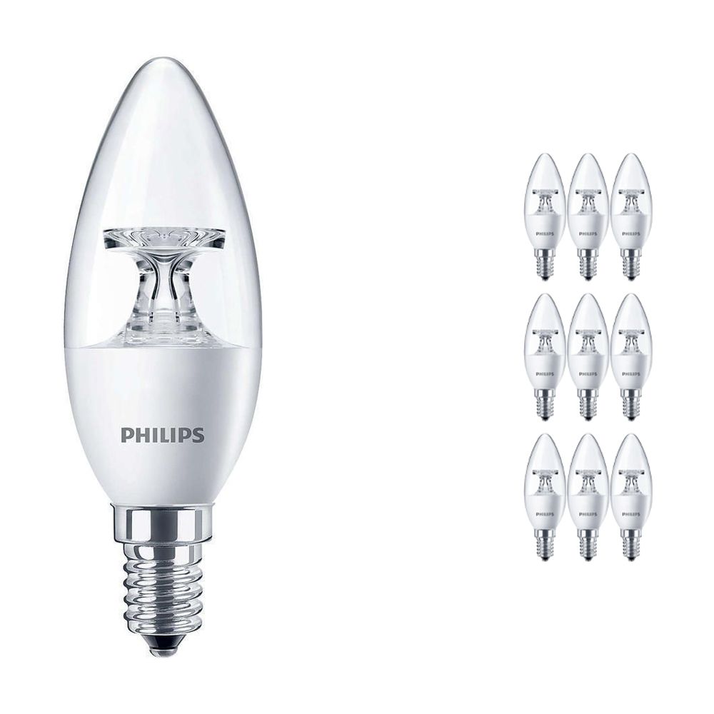 Mehrfachpackung 10x Philips CorePro LEDcandle E14 B35 4W 827 Klar | Ersatz für 25W Mehrfachpackung 10x Philips CorePro LEDcandle E14 B35 4W 827 Klar | Ersatz für 25W