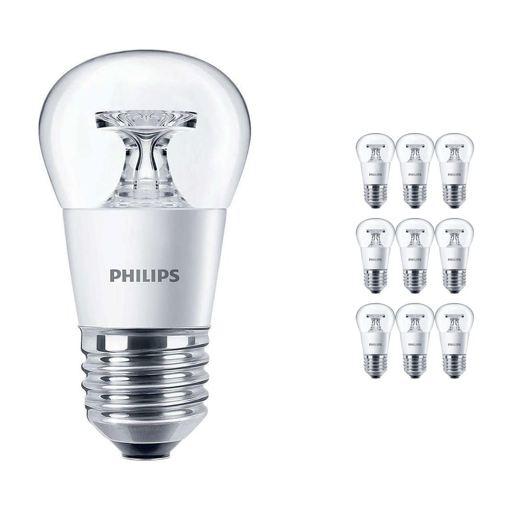 Mehrfachpackung 10x Philips CorePro LEDluster E27 P45 5.5W 827 Klar | Ersatz für 40W Mehrfachpackung 10x Philips CorePro LEDluster E27 P45 5.5W 827 Klar | Ersatz für 40W
