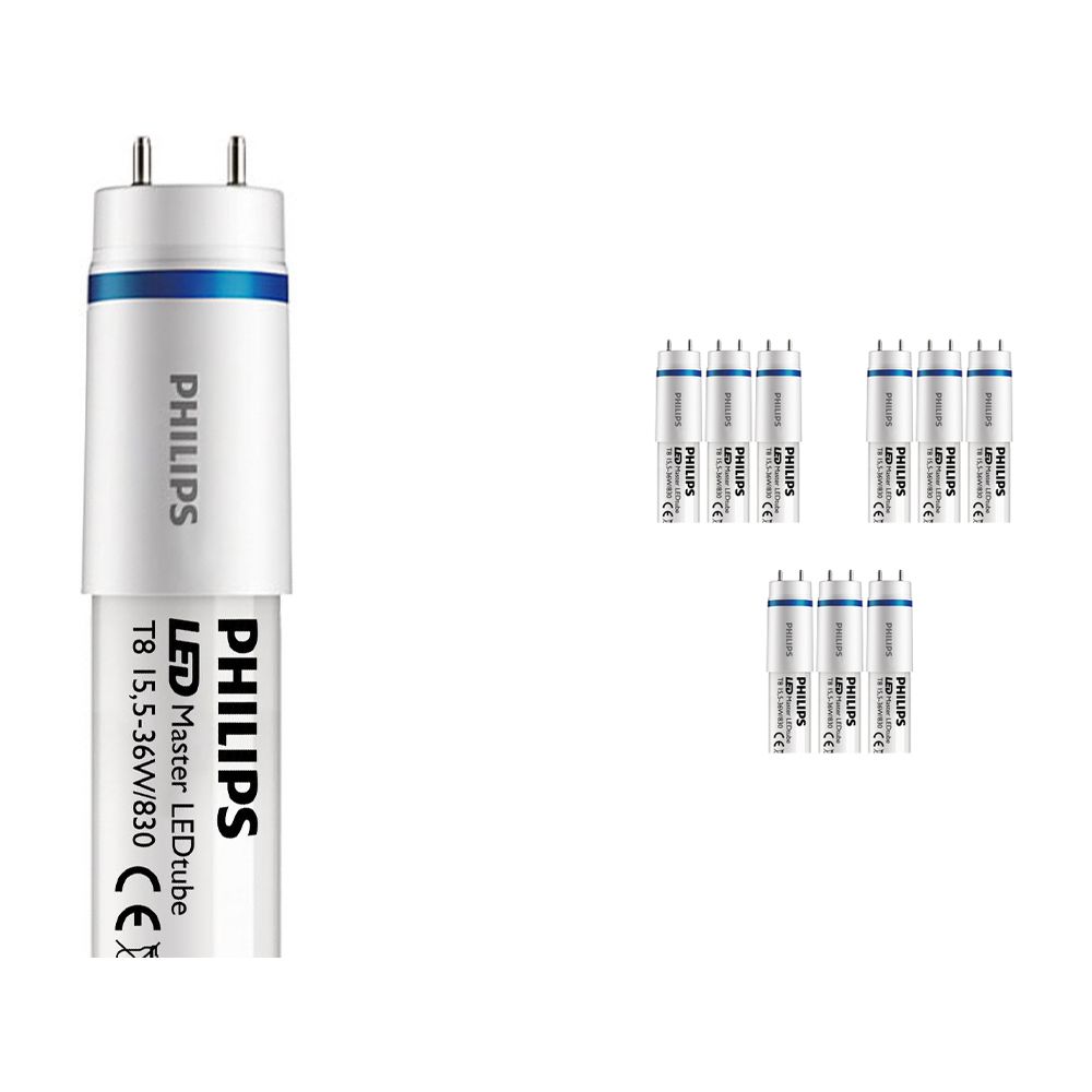 Lot 10x Philips LEDtube EM UO 15.5W 830 120cm (MASTER) | Blanc Chaud - Starter LED incl. - Équivalent 36W Lot 10x Philips LEDtube EM UO 15.5W 830 120cm (MASTER) | Blanc Chaud - Starter LED incl. - Équivalent 36W