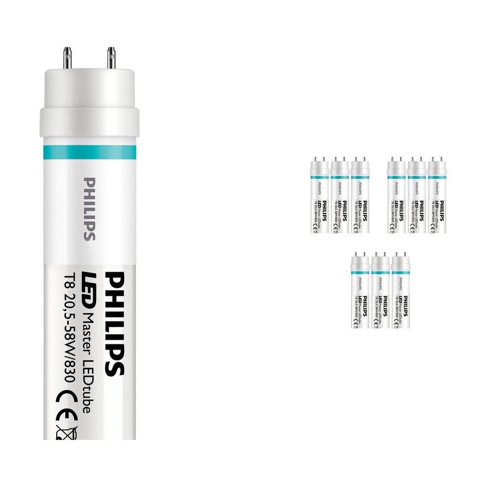 Lot 10x Philips LEDtube EM HO 20.5W 830 150cm (MASTER valeur) | Blanc Chaud - Starter LED incl. - Équivalent 58W Lot 10x Philips LEDtube EM HO 20.5W 830 150cm (MASTER valeur) | Blanc Chaud - Starter LED incl. - Équivalent 58W