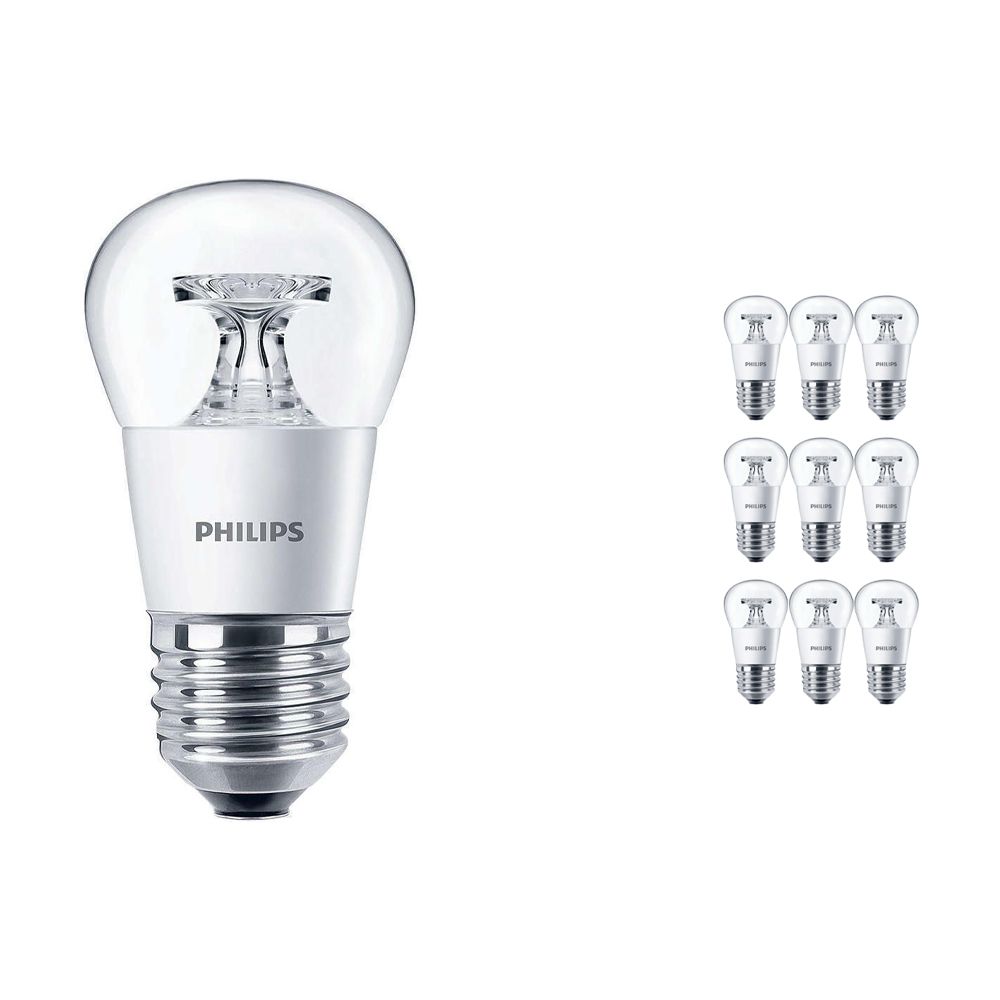 Multipack 10x Philips CorePro LEDluster E27 P45 4W 827 Clear | Replaces 25W Multipack 10x Philips CorePro LEDluster E27 P45 4W 827 Clear | Replaces 25W