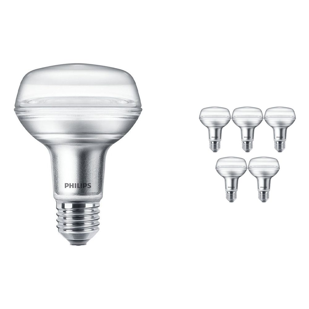 Multipack 6x Philips CorePro LEDspot E27 Reflector R80 4W 827 36D | Extra Warm White - Replaces 60W Multipack 6x Philips CorePro LEDspot E27 Reflector R80 4W 827 36D | Extra Warm White - Replaces 60W